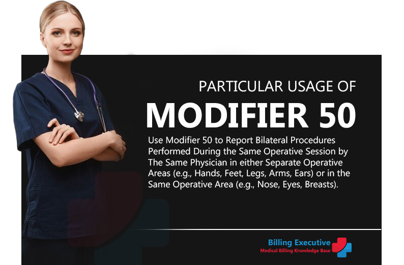 Particular Usage of Modifier 50, LT and RT for Bilateral Procedures
